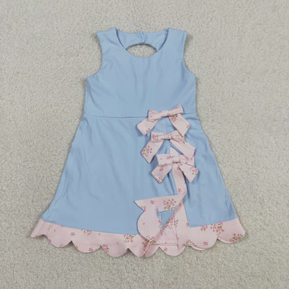 Sibling Baby Girls Kids Sleeveless Floral Bows Yoga Scallop Shorts Dresses