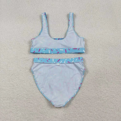 RTS Sibling Adult Family Men Blue Drip Sprinkles Trunks Women Swimsuit