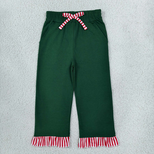 Baby Girls Kids Pockets Bows Green Pants Bottoms Clothes