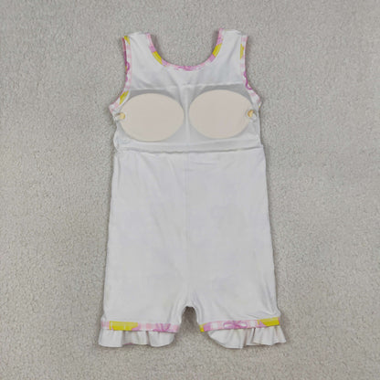 RTS Baby Girls Kids Sleeveless Lemons Bows Pink Plaid Yoga Active Shorts Knee Length Dress