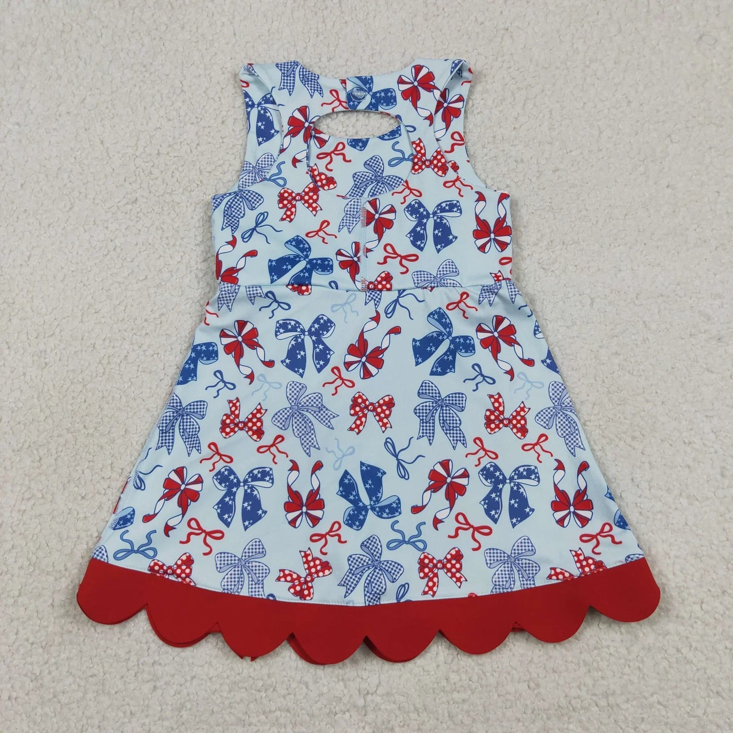 Sibling Baby Girls Kids 4th of July Bows Skort Yoga Active Dress Set Clothes