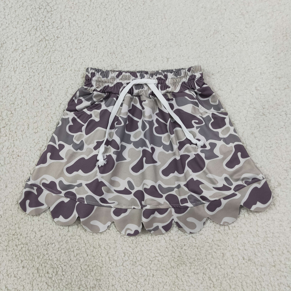 Baby Girls Kids Camo Shorts Pockets Scallop Skirt Clothes
