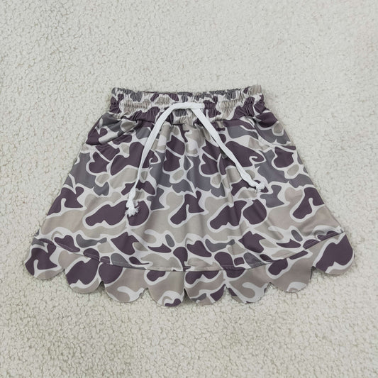 Baby Girls Kids Camo Shorts Pockets Scallop Skirt Clothes