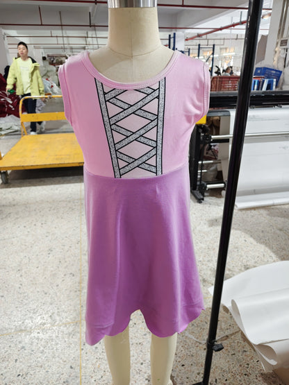 Preorder Baby Girl Pink Sleeveless Knee Length Princess Dress