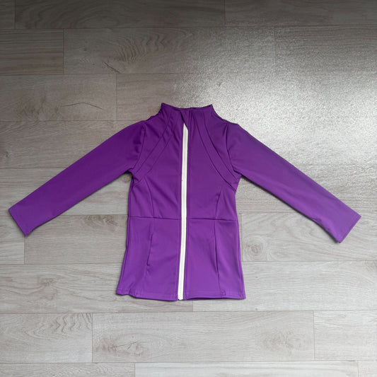No moq Preorder Baby Girls Kids Long Sleeves Hot Pink Pockets Yoga Active Zipper Tops