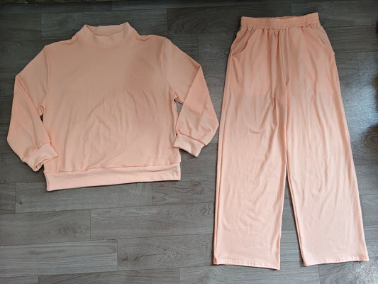 No moq Preorder Adult Women Long Sleeves Pink Shirt Pockets Pants Cotton Set Clothes