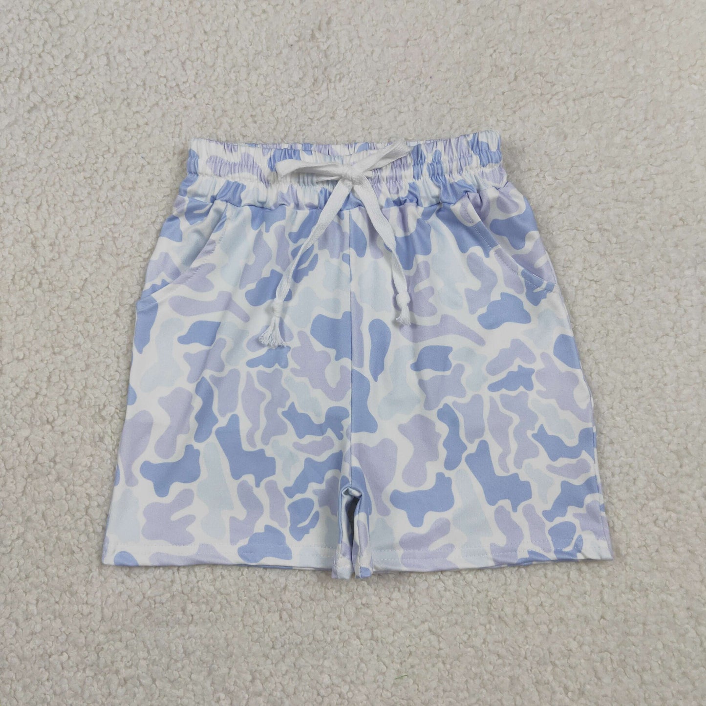 Baby Boys Kids Blue Camo Pockets Shorts Bottoms Team Clothes