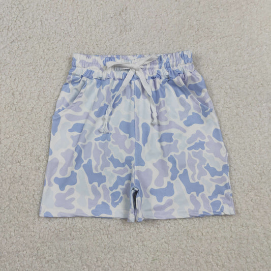 Baby Boys Kids Blue Camo Pockets Shorts Bottoms Team Clothes