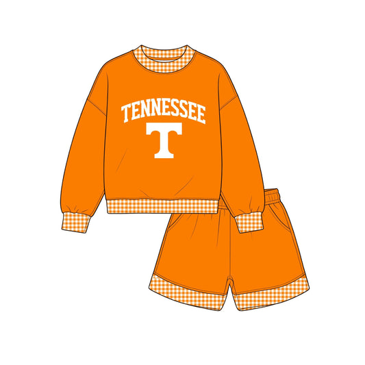 Moq 5 Preorder Adult Women Long Sleeves Orange Shirt Shorts Team Set Clothes