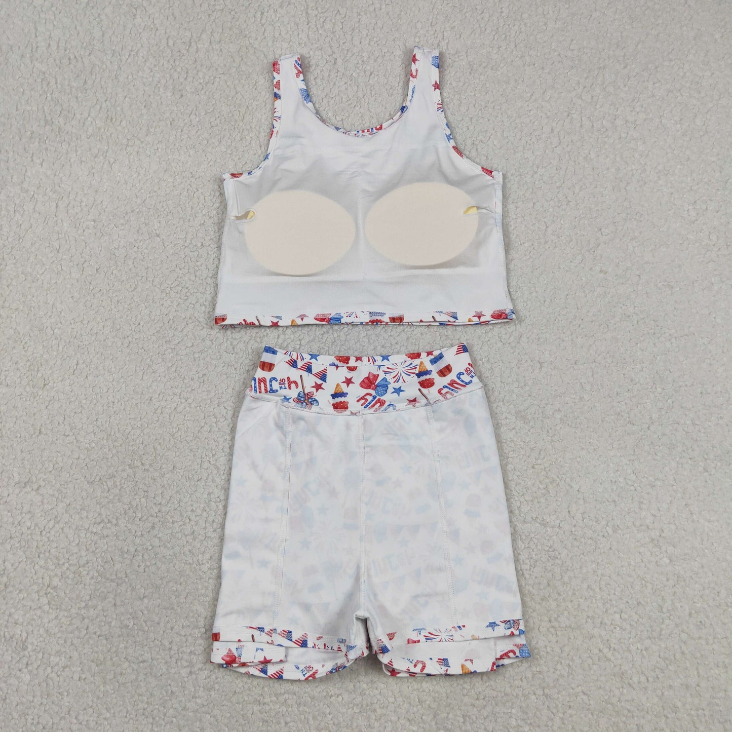 Baby Girls Popsicles Stars Bows Tops Skirt Shorts 4th of July Yoga Clothes Set