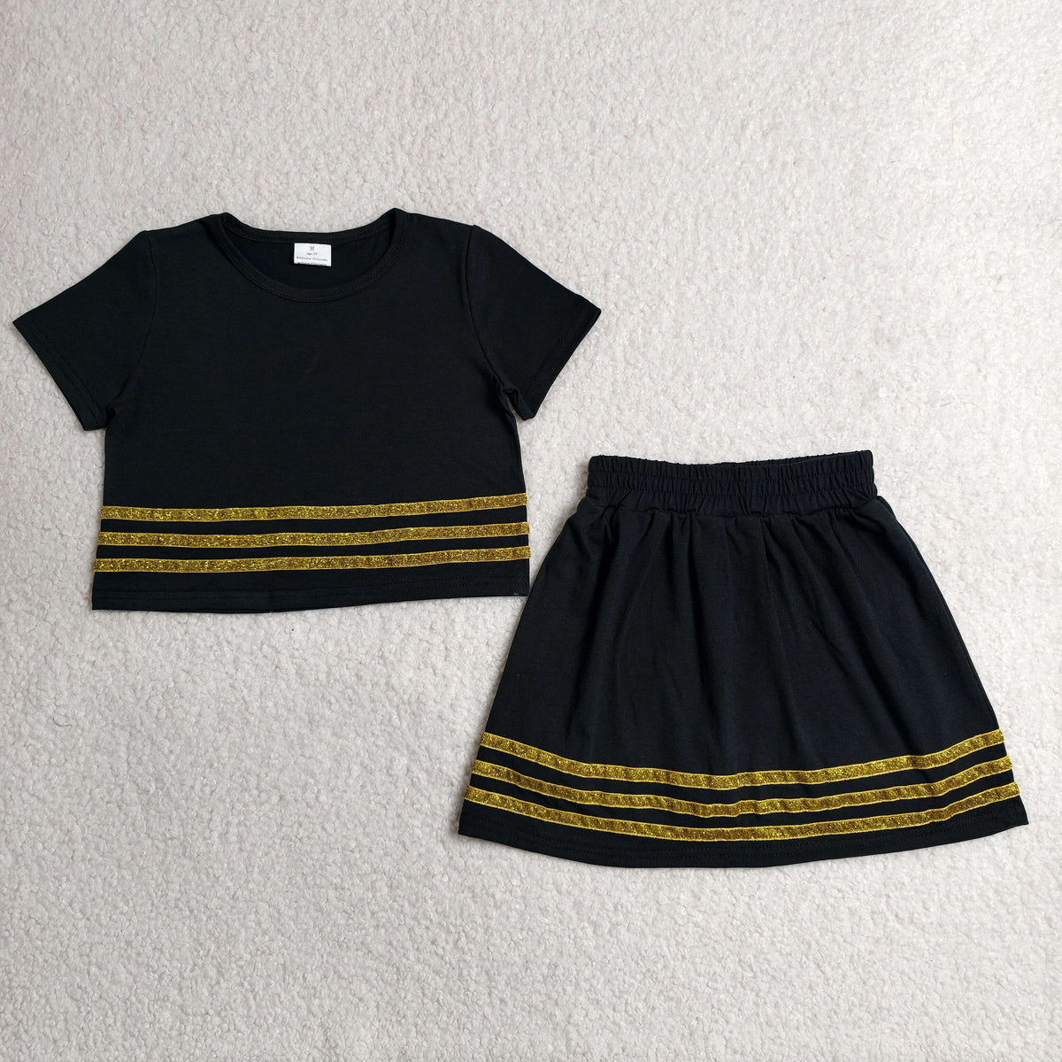 Sibling Baby Girls Kids Short Sleeves Stripes Shirts Skirts Shorts Summer Sets Clothes