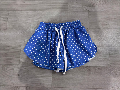 No moq Preorder Baby Girls Kids Dogs Blue Yoga Active Ruffle Shorts Bottom Clothes