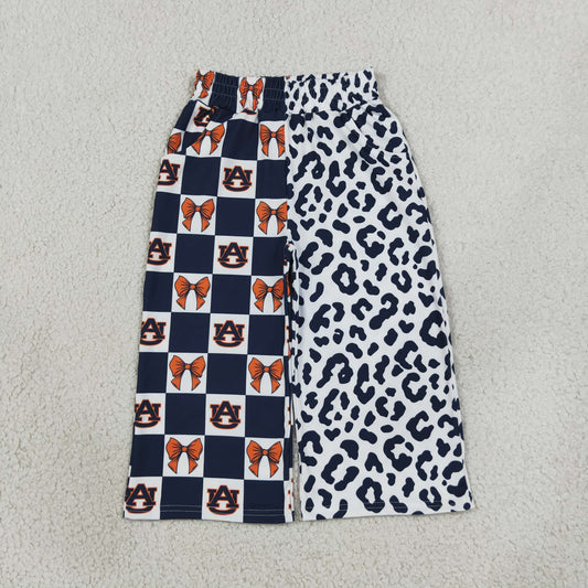 Baby Girls Kids Bows Navy Leopard Pants Bottoms Team Clothes
