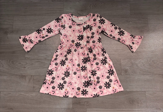 No moq Preorder Baby Girls Kids Pumpkins Bows Flower Knee Length Dress Fall Clothes