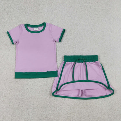 Baby Girls Kids Short Sleeves Shirt Shorts Pink Cotton Set Summer Clothes
