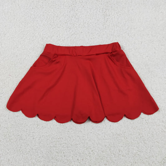 Baby Girls Kids Red Pockets Skirt Shorts Bottoms Yoga Active Clothes