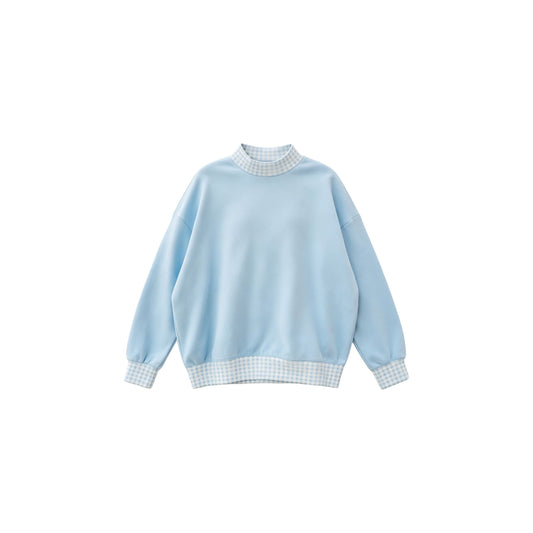 Moq 5 Preorder Baby Girls Kids Long Sleeves Blue Pullover Shirt Tops Clothes