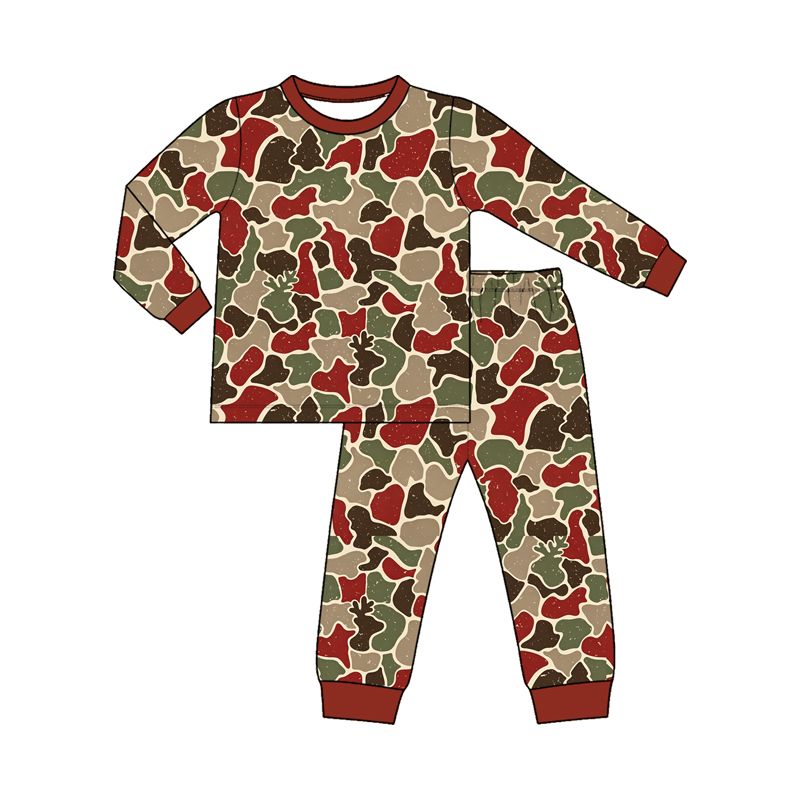Moq 5 Preorder Baby Boys Kids Deer Camo Print Shirt Pants Christmas Set Pajamas Clothes
