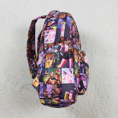 RTS Sibling Baby Girls Kids Singer Print Zipper Backpack School Bags