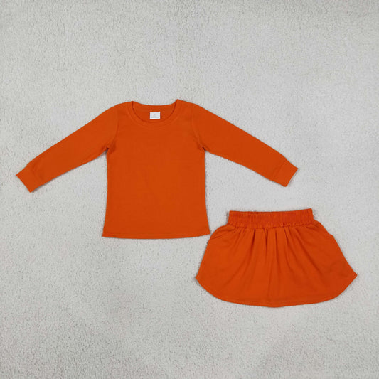 Baby Girls Kids Long Sleeves Shirt Pockets Skirt Shorts Cotton Set Clothes