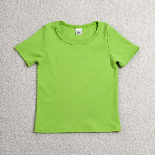 Baby Girls Kids Short Sleeves Green Shirt Yoga Active Tops Clothes