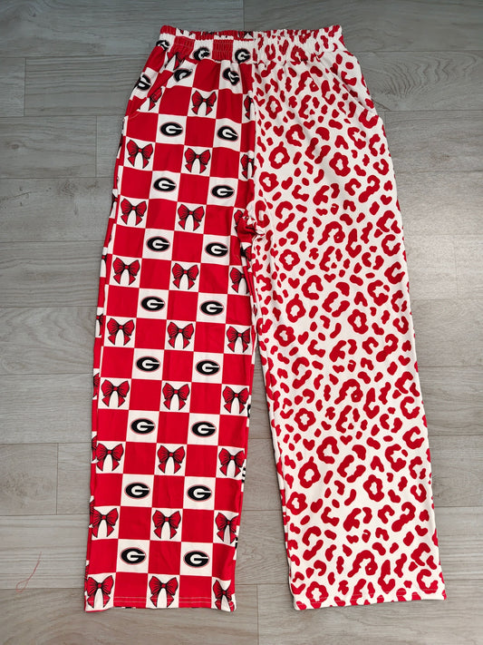 No moq Preorder Adult Women Bows G Leopard Pockets Pants Bottoms Team Clothes
