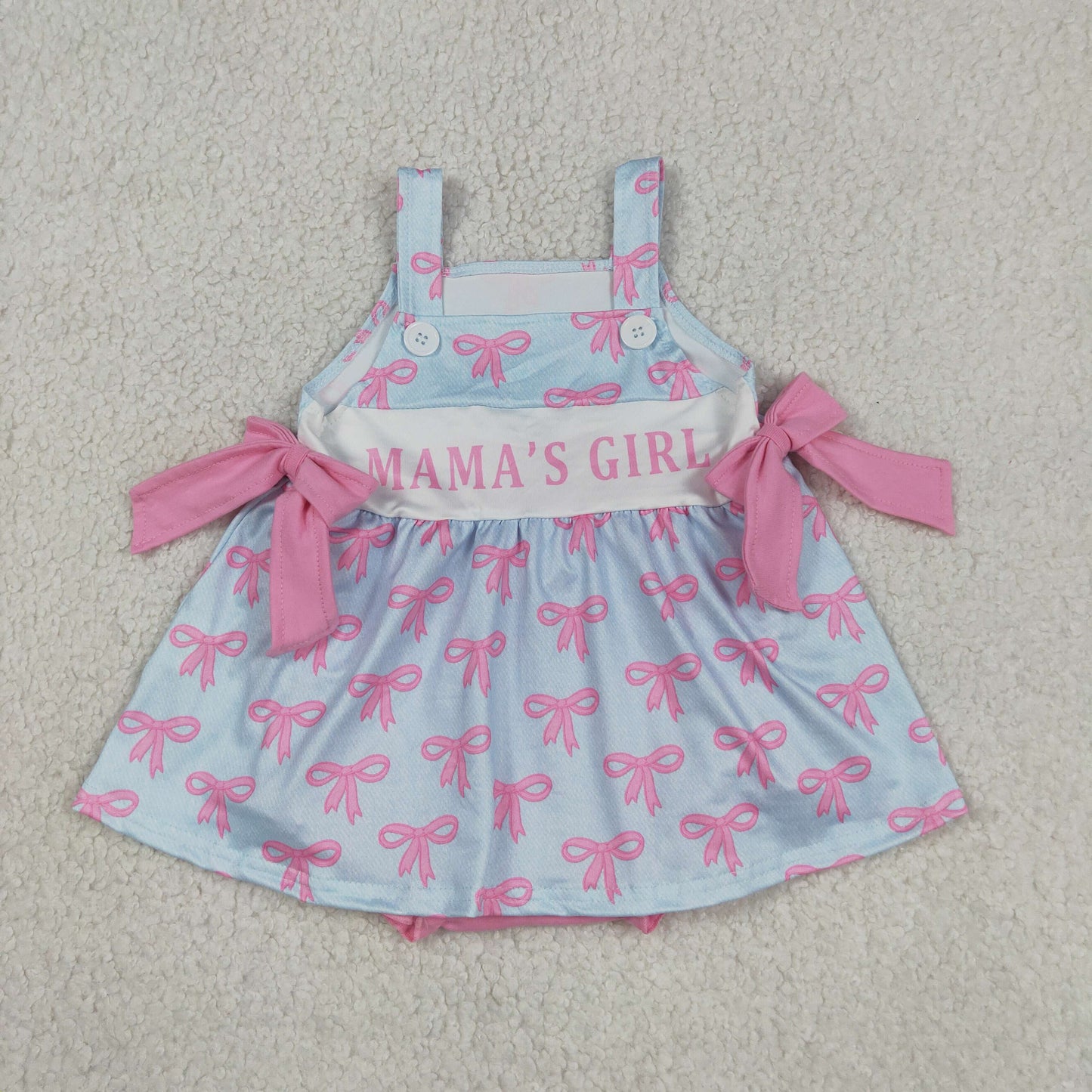 Baby Girls Kids Mama's Girl Bows Tops Pink Bummie Shorts Summer Set RTS