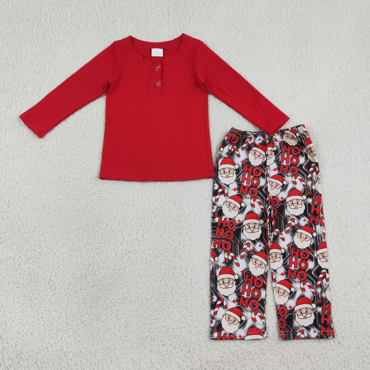 Baby Boys Kids Long Sleeves Red Shirt Christmas Santa Pants Set Clothes