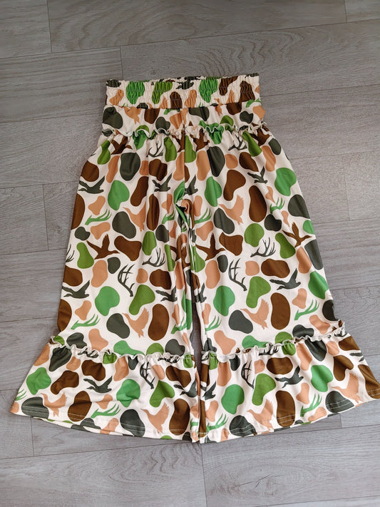 No moq Preorder Baby Girls Kids Deer Ducks Camo Ruffle Pants Bottoms Clothes