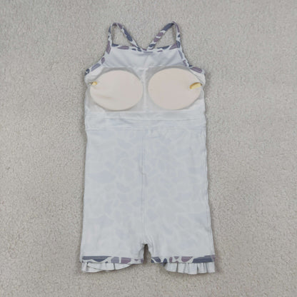 RTS Baby Girls Kids Straps Grey Camo Yoga Active Shorts Knee Length Dress