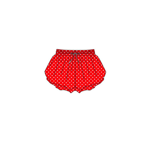 Moq 5 Preorder Baby Girls Kids Dogs Yoga Active Ruffle Shorts Bottom Red Clothes