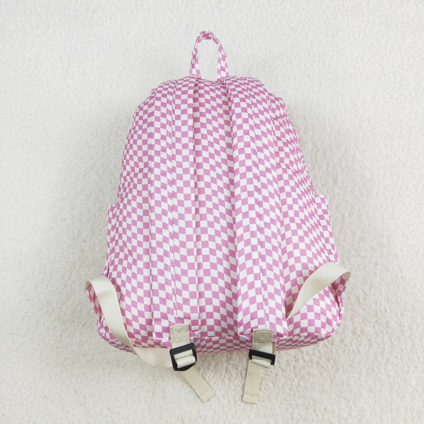 USA Shop Baby Kids Girls Pink Plaid Backpack Zip Back Bag