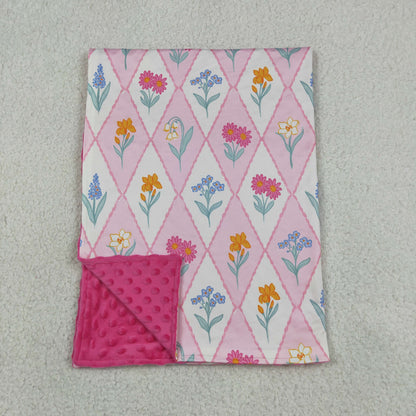 BL0233 Baby Girls Kids Flower Pink Blanket