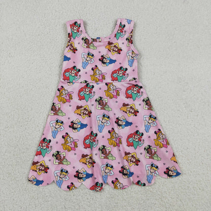 Baby Girls Kids Sleeveless Yoga Active Princess Knee Length Dress
