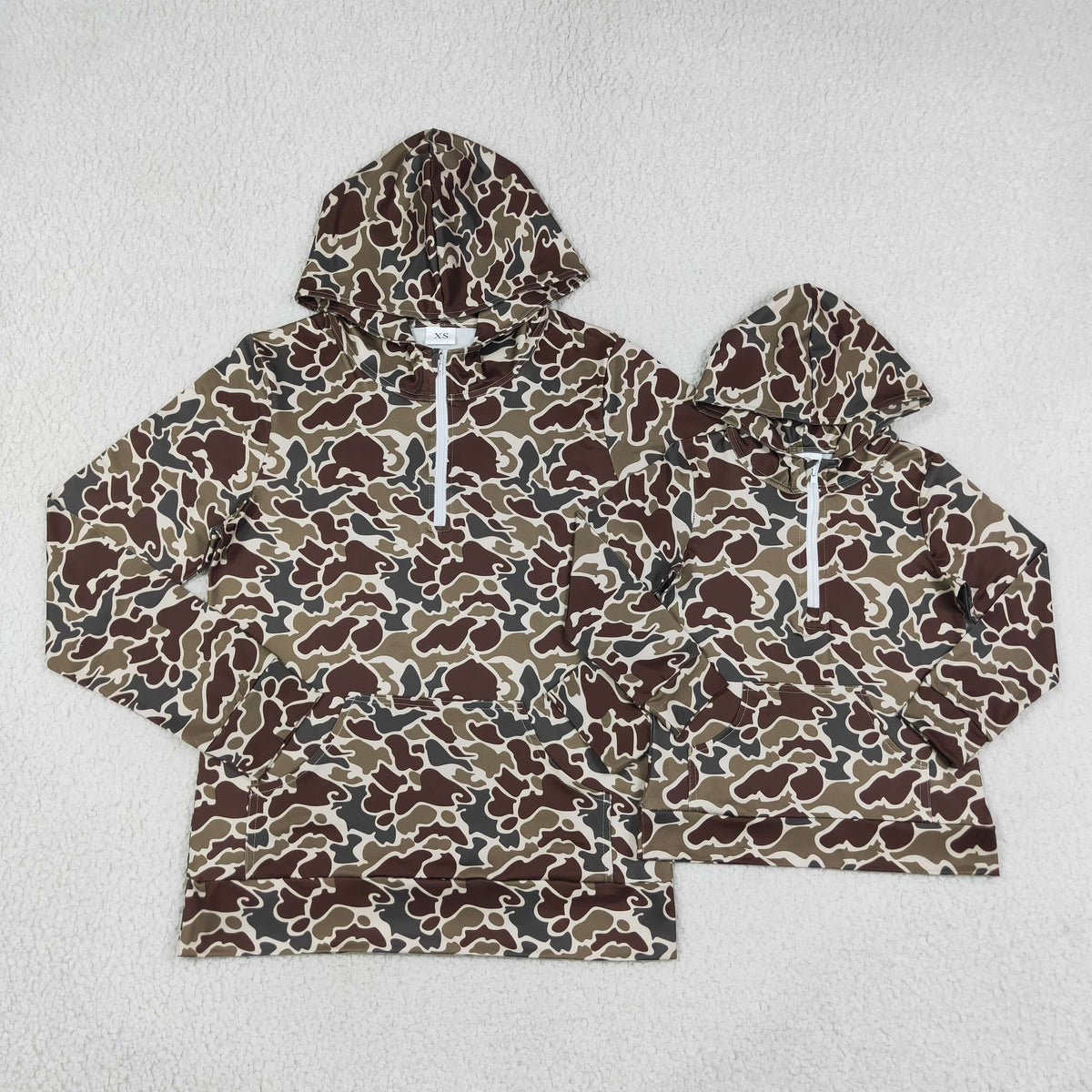 Sibling Baby Boys Adult Woman Camo Zipper Hoodie Pockets Hunting Pullovers Shorts