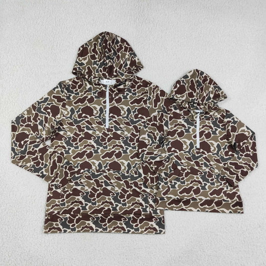 Sibling Baby Boys Adult Woman Camo Zipper Hoodie Pockets Hunting Pullovers Shorts