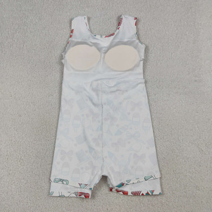 RTS Baby Girls Toddler Popsicles Bows Flags 4th of July Yoga Shorts Knee Length Dress