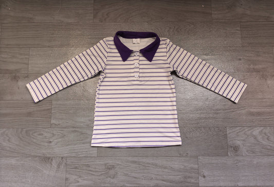 No moq Preorder Baby Boys Toddler Long Sleeves Mardi Gras Stripes Buttons Shirt Tops Clothes