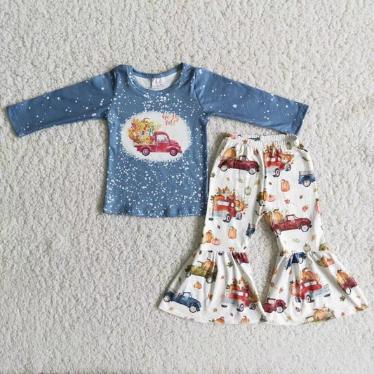 Promotion Baby Girl Long Sleeves Pumpkin Bell Pants Fall Outfit