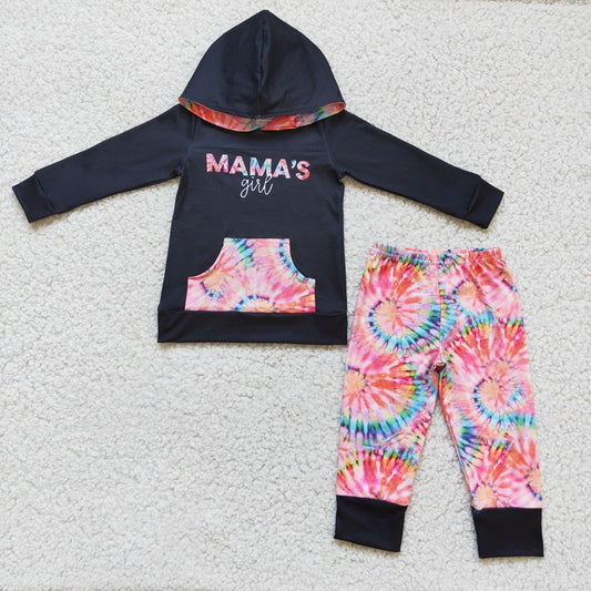 Promotion Baby Girl Long Sleeves Mama's Girl Hoodie Pants Outfit