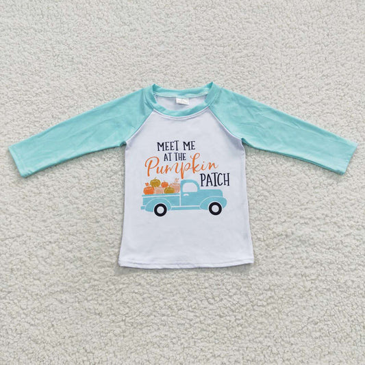 Promotion Baby Boy Pumpkin Truck Tops Fall Shirt