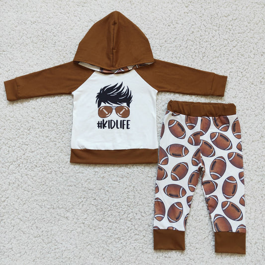 Promotion Baby Boy Football Hoodie Pants Outfit