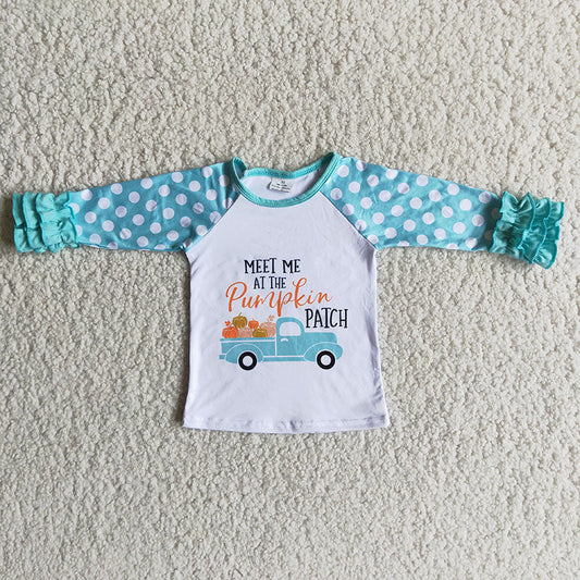 Promotion Baby Girl Pumpkin Truck Tops Fall Shirt