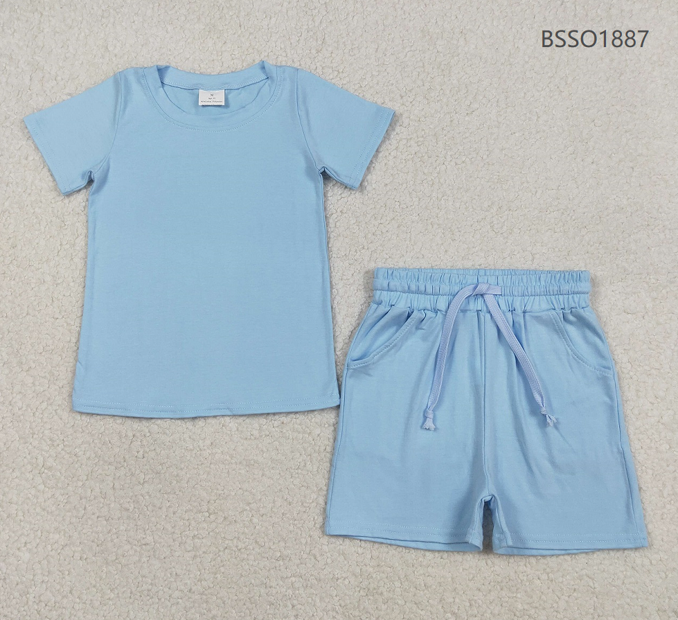RTS Sibling Baby Boys Kids Short Sleeves Shirts Pockets Shorts Summer Cotton Sets Clothes