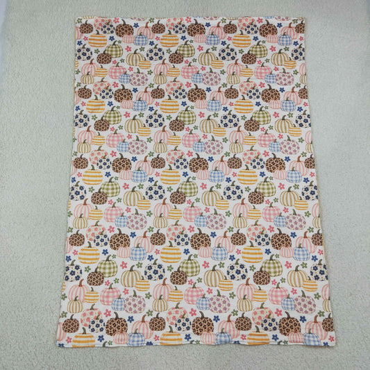 Baby Girls Kids Pumpkins Flower Fall Blanket