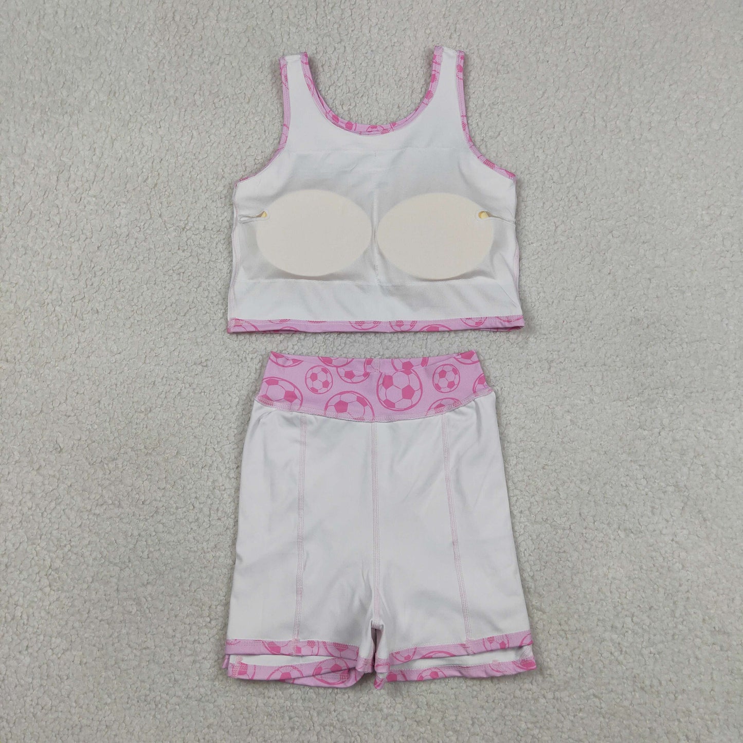 Sibling Baby Girls Toddler Soccer Shirts Shorts Pink Sets Summer Clothes