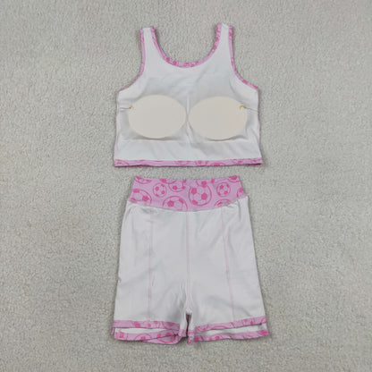 Sibling Baby Girls Toddler Soccer Shirts Shorts Pink Sets Summer Clothes