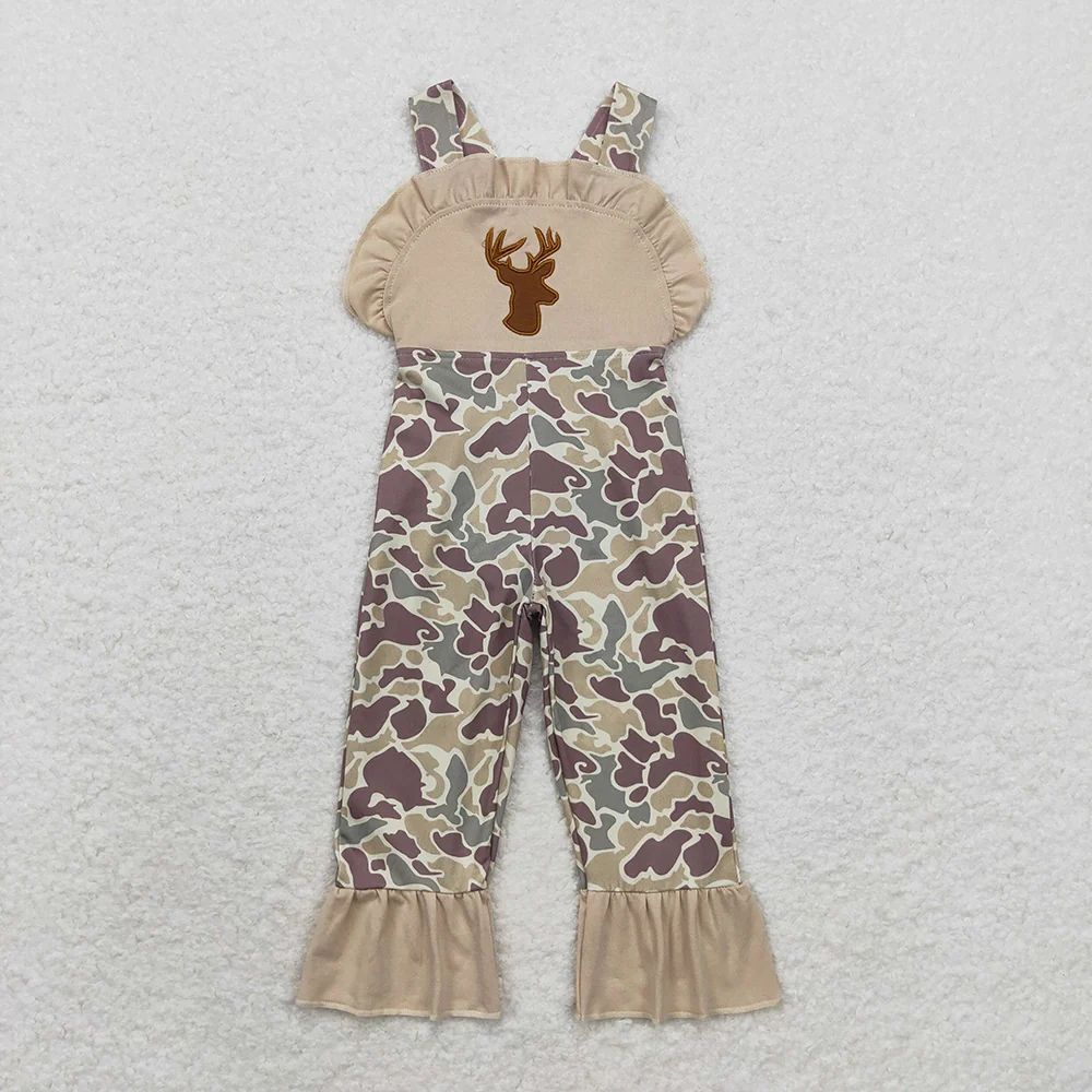 USA Shop Baby Girls Infant Sleeveless Embroidery Deer Camo Romper Clothes