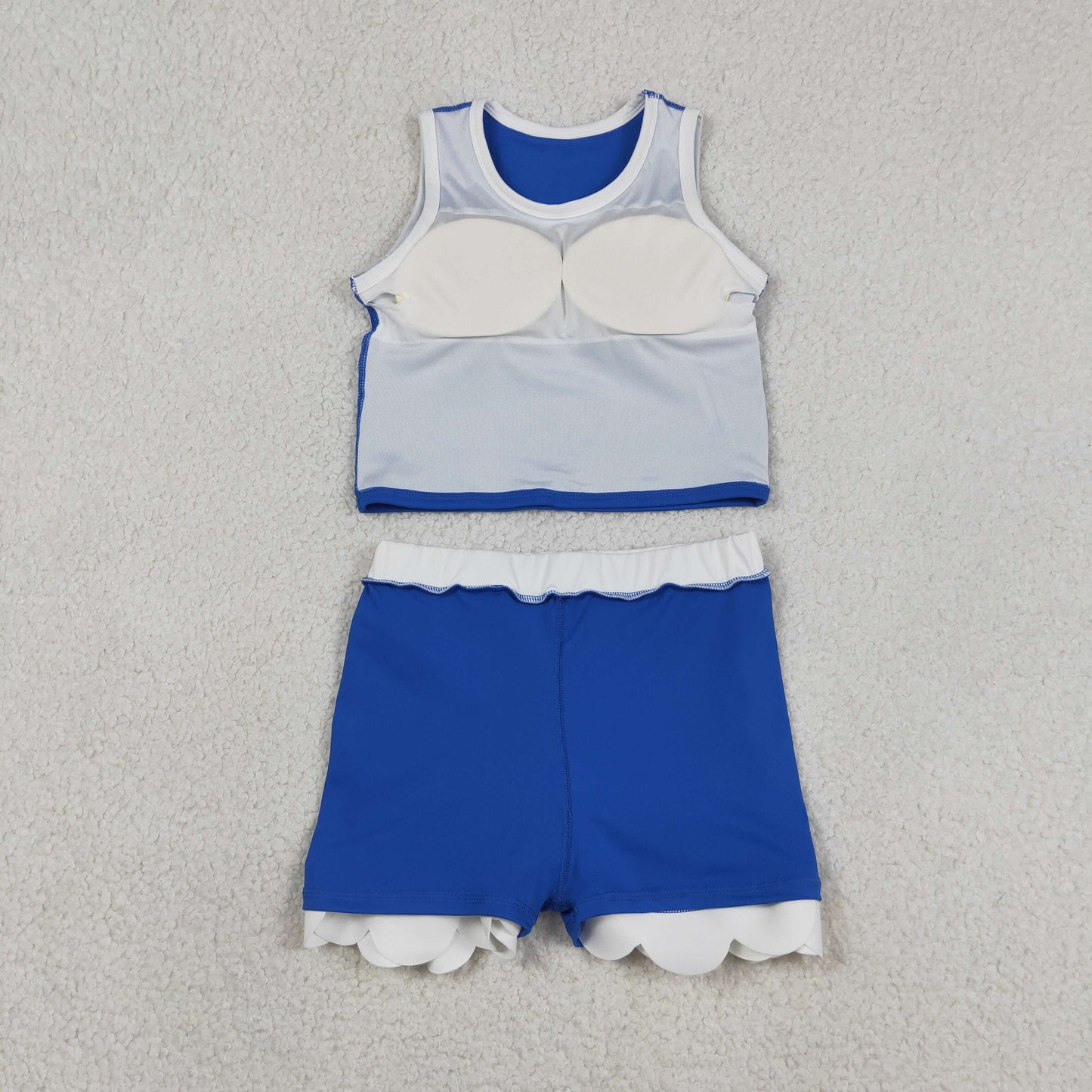 Sibling Baby Girls Kids Sleeveless Shirts Scallop Skirts Shorts Yoga Active Sets Clothes