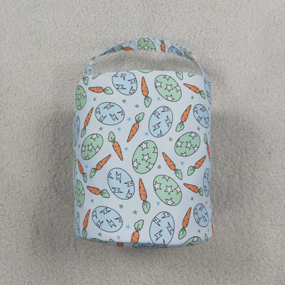 Baby Toddler Kids Embroidery Rabbit Easter Eggs Carrots Basket Bag RTS